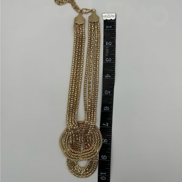 Knotted Gold Tone necklace, clasp with an extender - Picture 4 of 7
